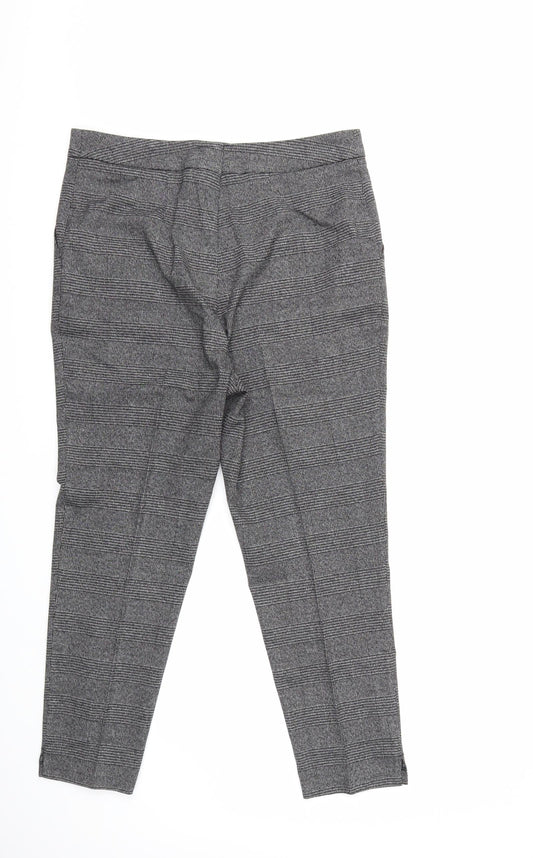 Preworn Womens Grey Check Trousers Size 36 in L27 in