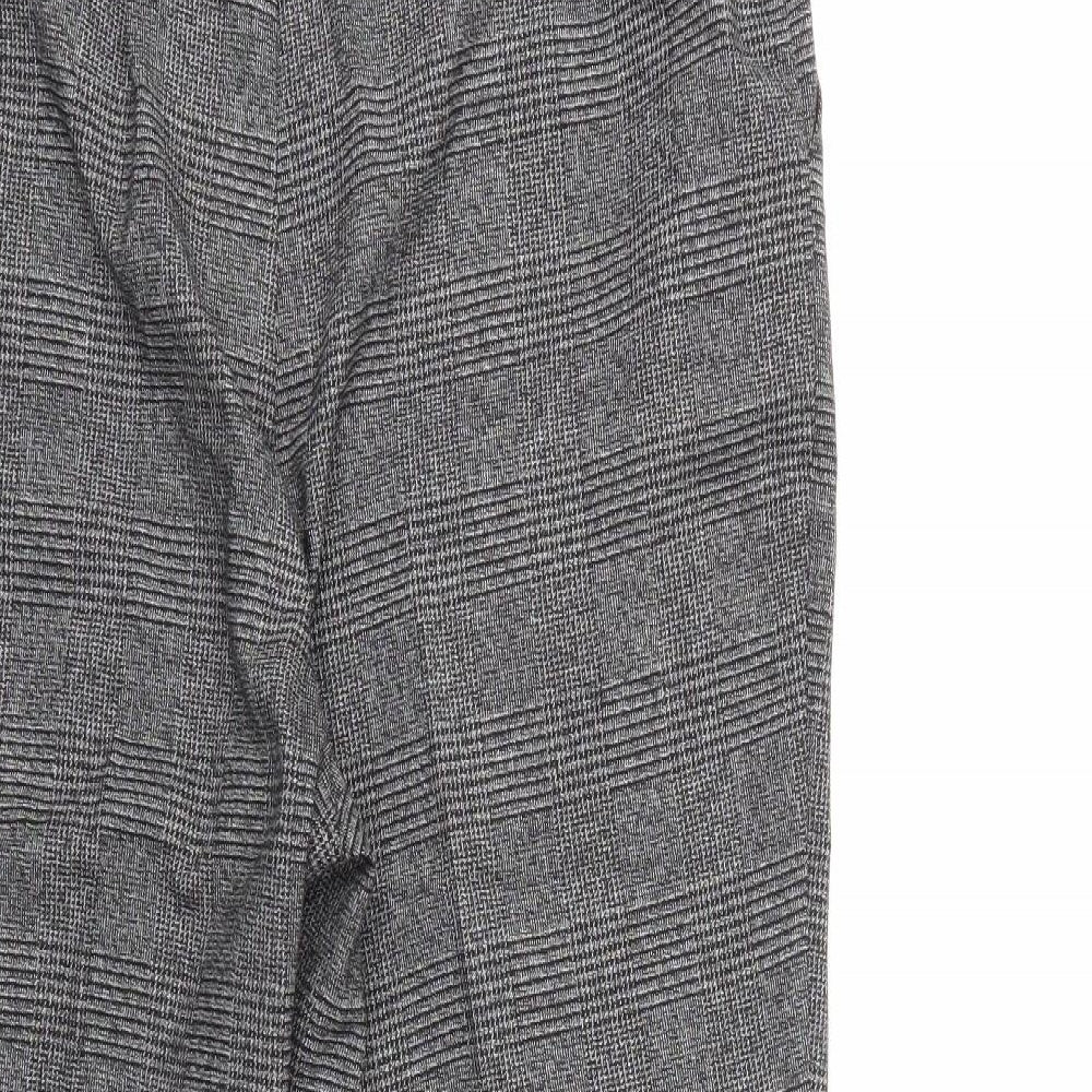 Preworn Womens Grey Check Trousers Size 36 in L27 in