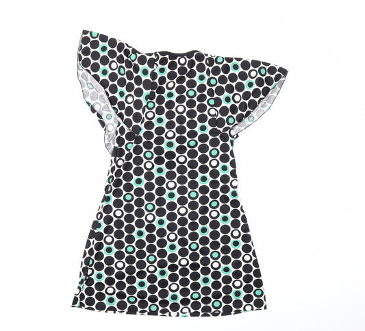 109 F Womens Black Polka Dot Basic Blouse Size L