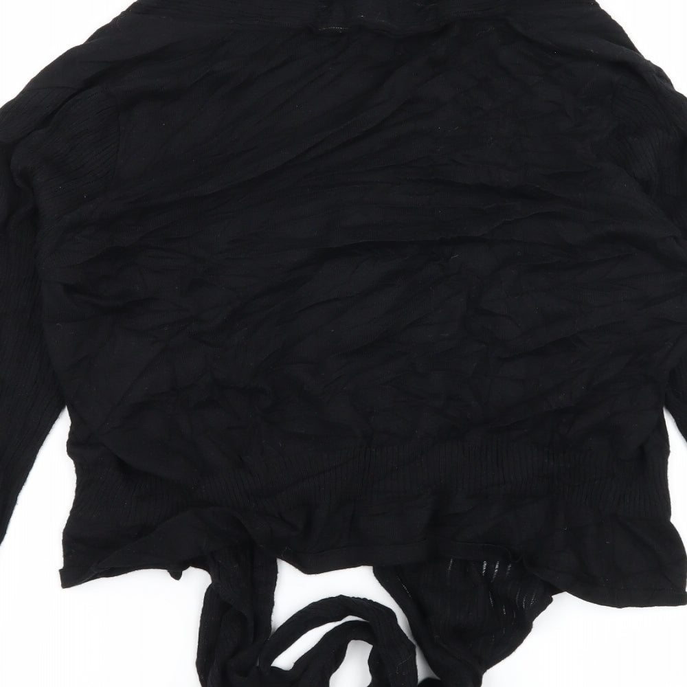 Brand and care label for Gallery women’s black knit cardigan jumper, size M