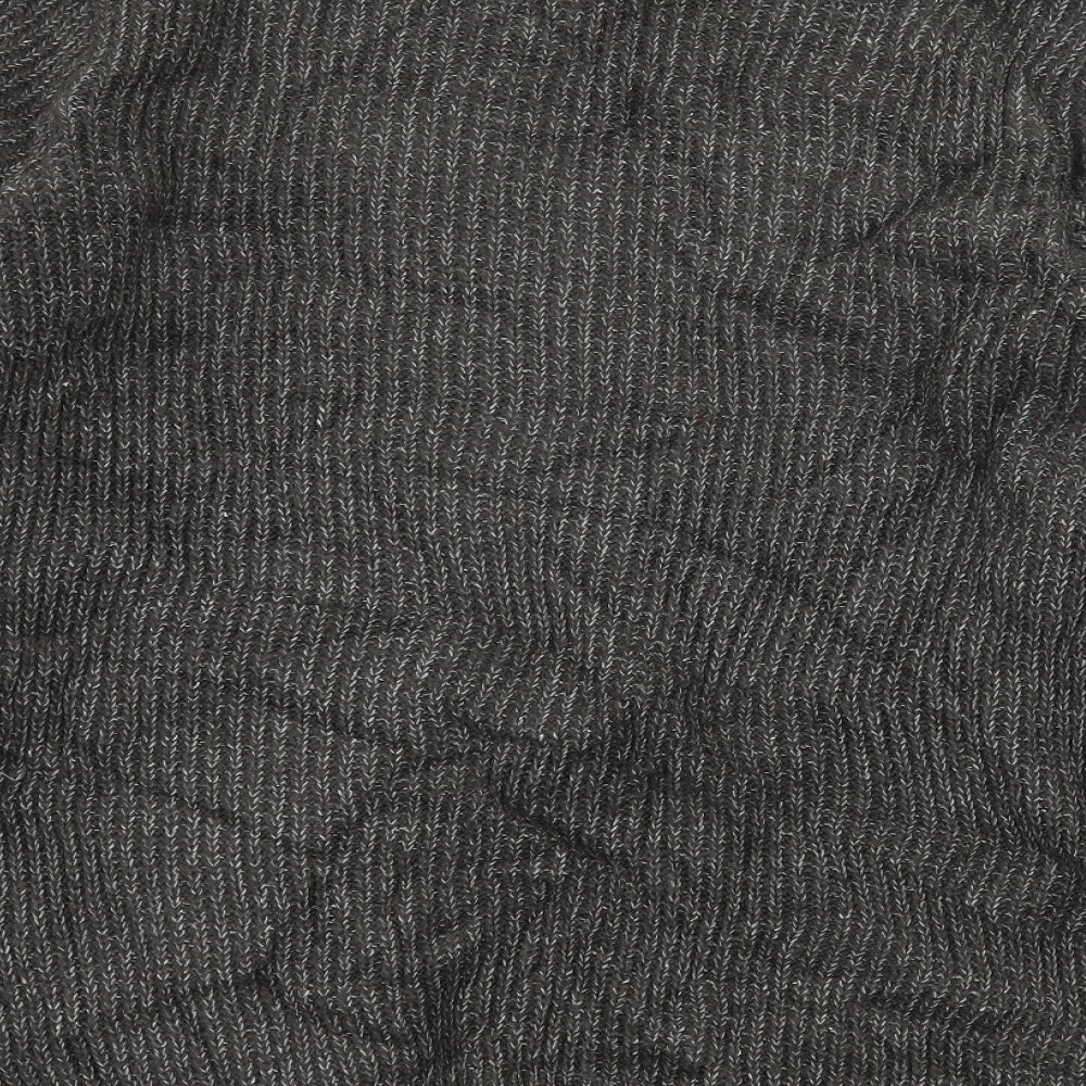 Brand and care label for Oslo women’s grey knit cardigan jumper, size S