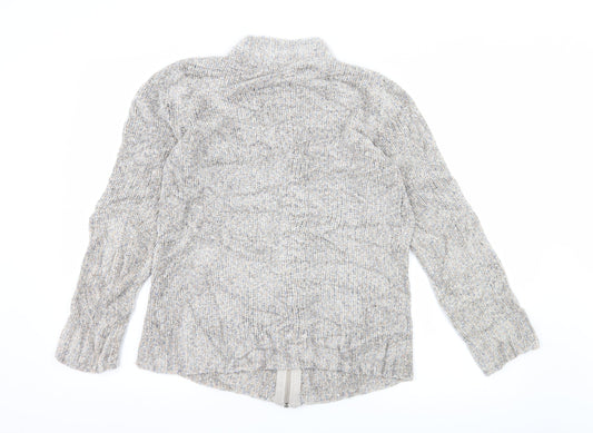 Bonmarché Womens Grey Knit Full Zip Jumper Size S