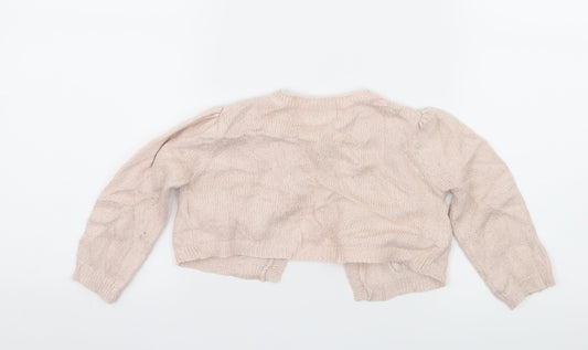 NEXT Girls Pink Knit Cape Jumper Size 12-18 Months