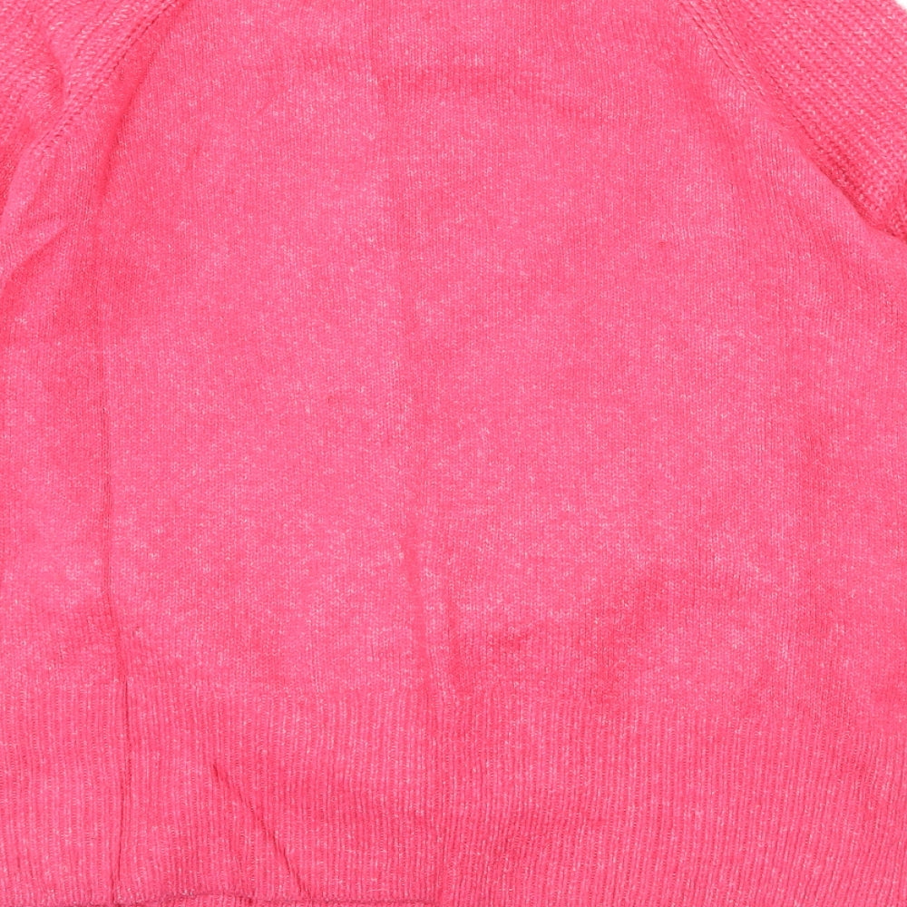 Brand and care label for Marks & Spencer women’s pink knit jumper, size XS