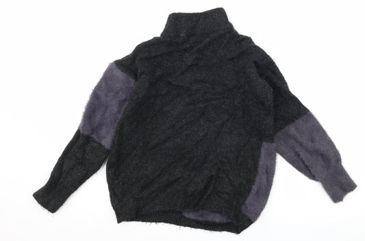 Marks and Spencer Womens Grey Geometric Knit Pullover Jumper Size S