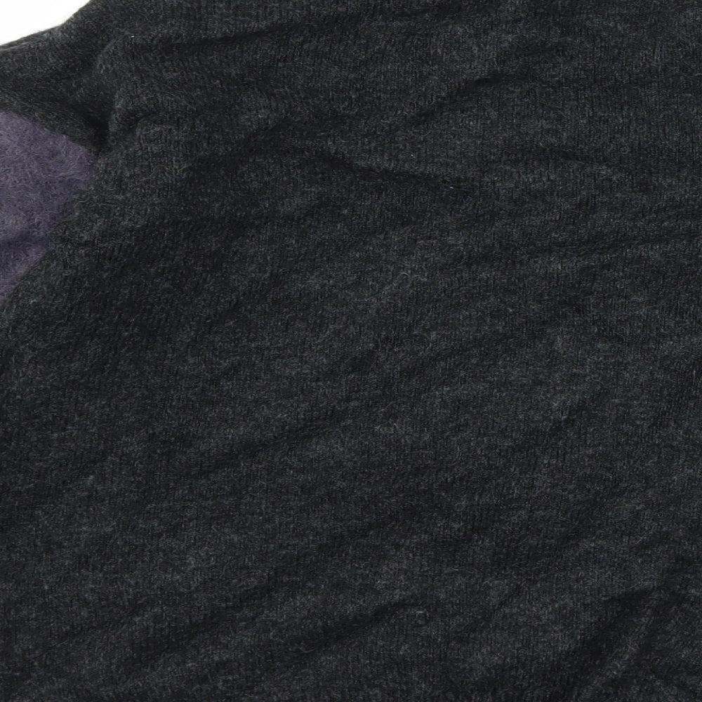 Brand and care label for Marks & Spencer women’s grey geometric knit jumper, size S