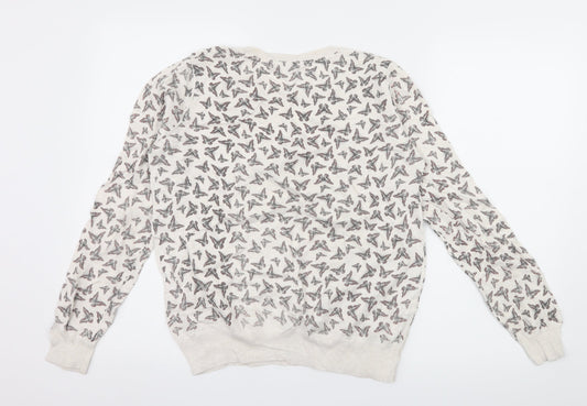 PEP & CO Womens Ivory Geometric Knit Pullover Jumper Size 12 - Butterflies