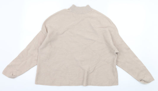New Look Womens Beige Knit Pullover Jumper Size 10