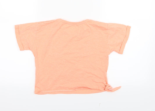 Candy Couture Girls Orange Jersey Cropped T-Shirt Size 11 Years - Beach