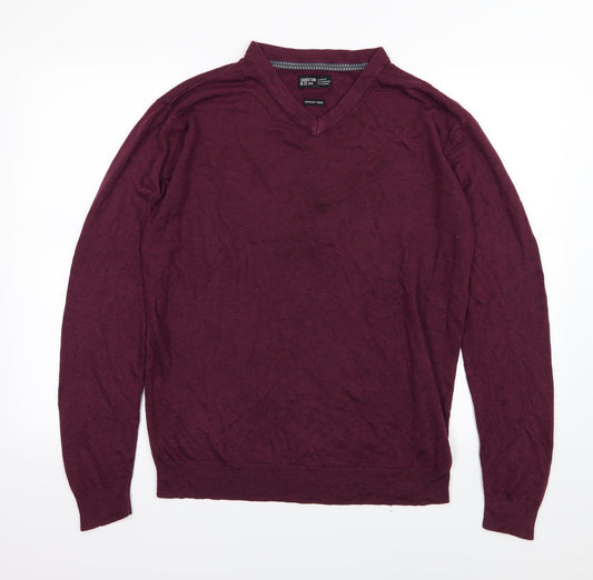 Sandstone & Co Men Mens Purple Knit Pullover Jumper Size M