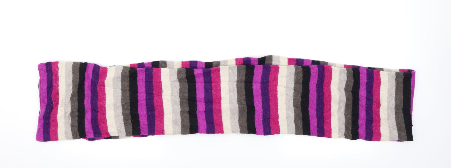 Front view of Preworn women’s multicoloured striped scarf