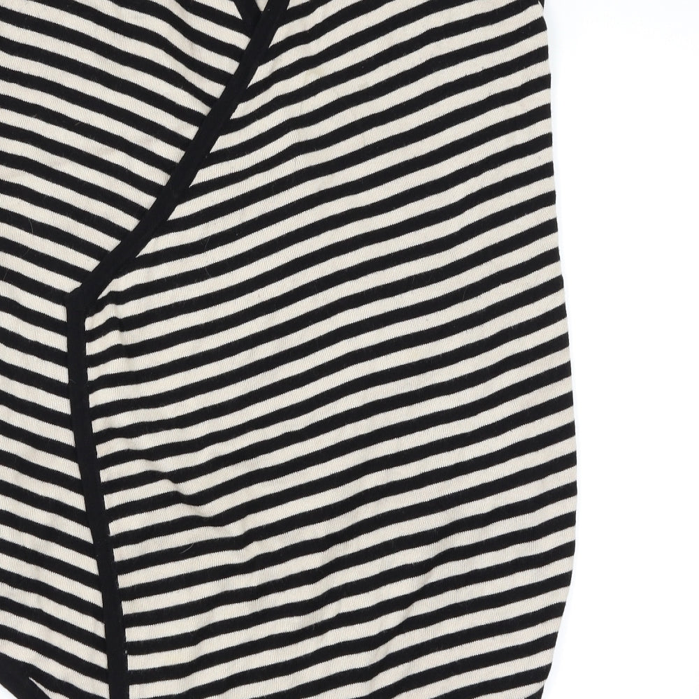 Brand and care label for Country Casuals women’s multicoloured striped wrap jumper, size M
