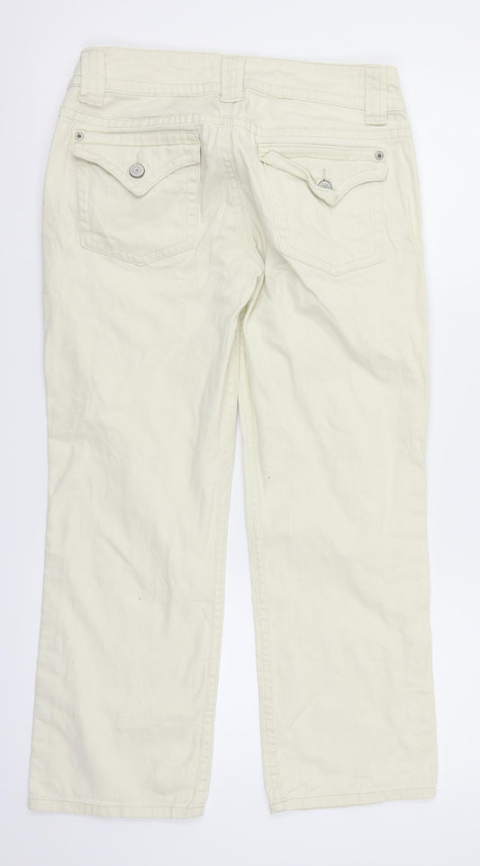 Now Womens White Straight Jeans Size 10 L25 in