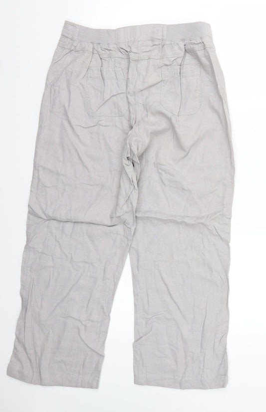 Etite Womens Grey Trousers Size 14 L26 in