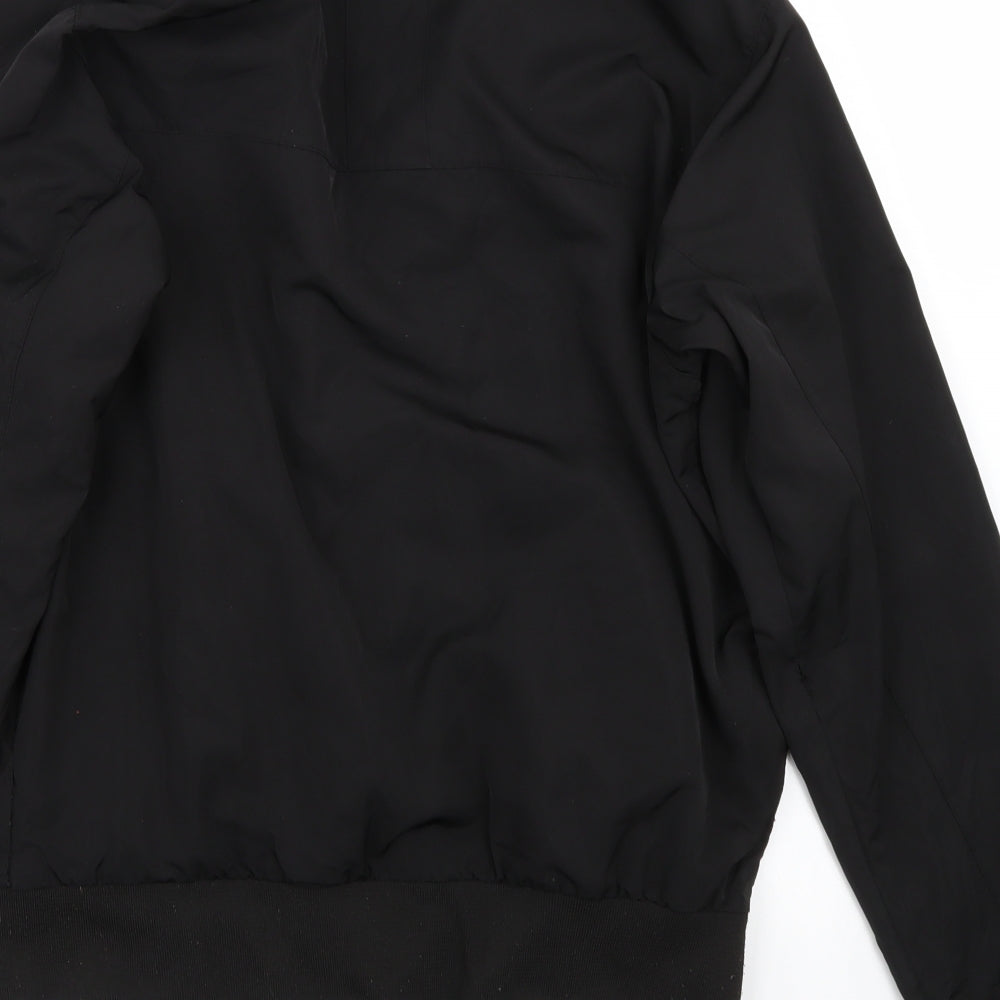 Brand and care label for Creative Recreation women’s black jacket coat, size S