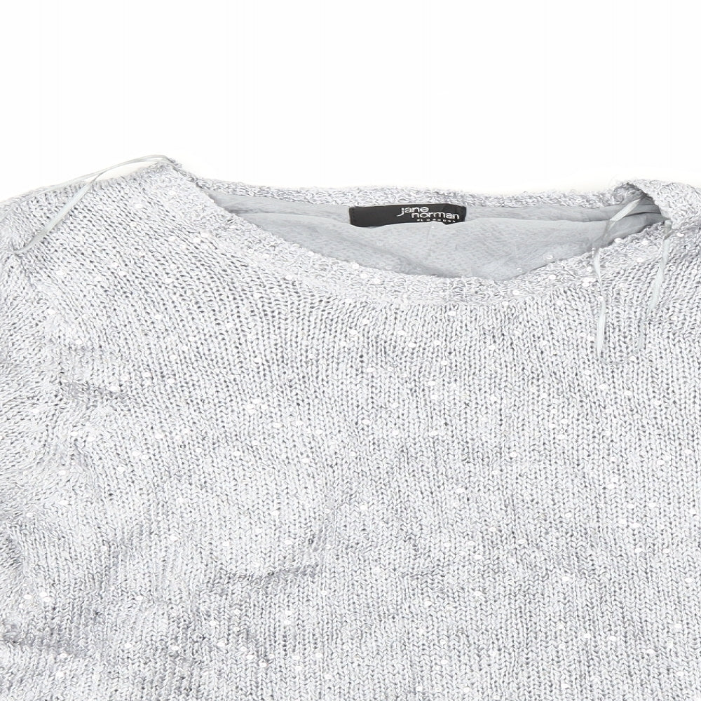 Jane Norman Womens Grey Knit Pullover Jumper Size 14
