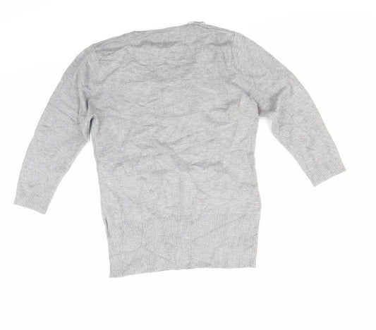text Womens Grey Pullover Jumper Size S