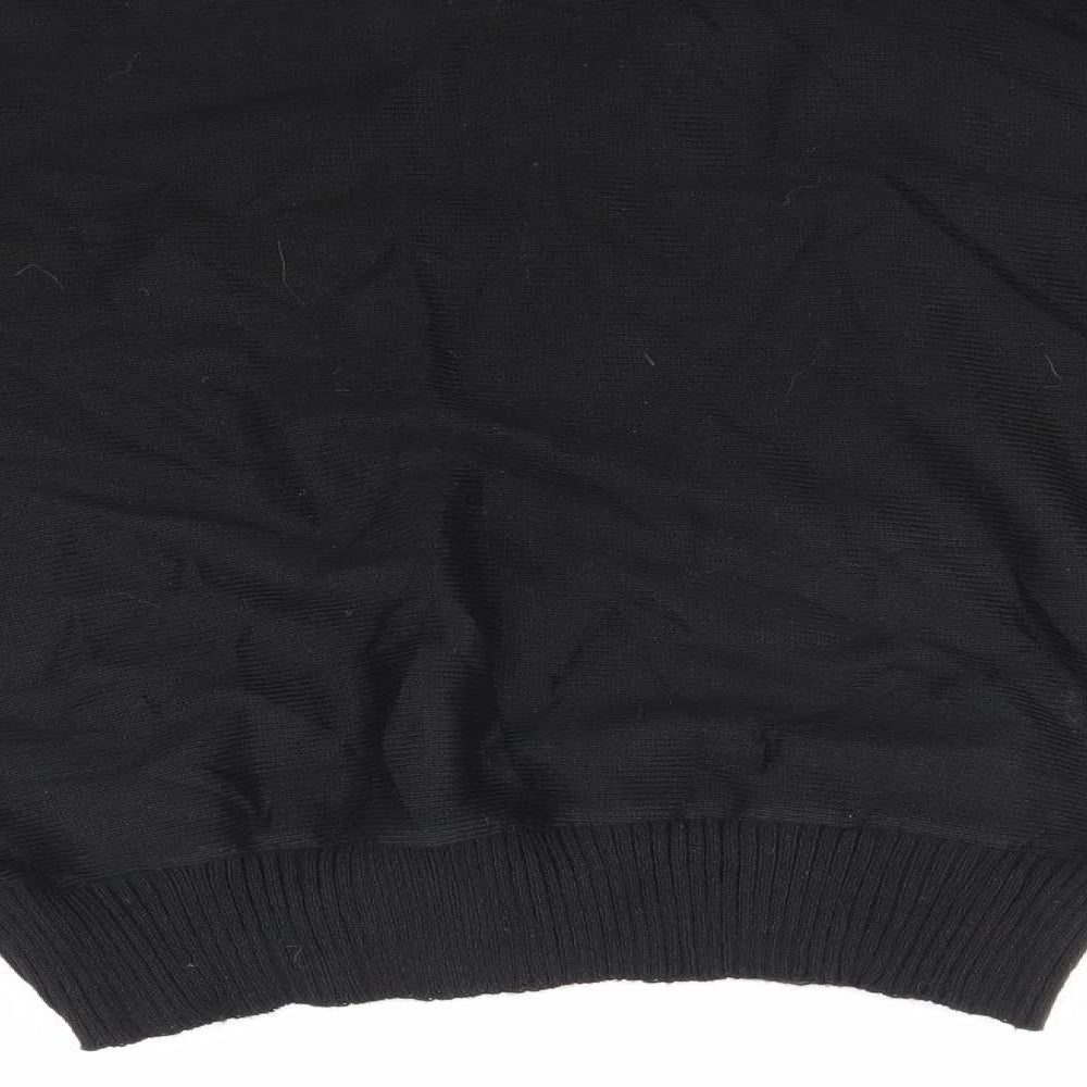 Brand and care label for Preworn women’s black jumper, size M