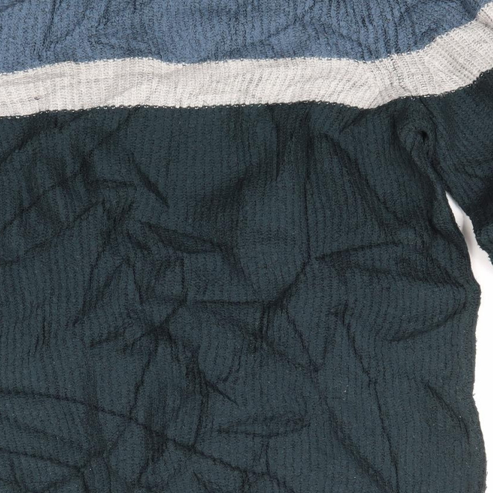 Brand and care label for Marks & Spencer women’s green jumper, size S