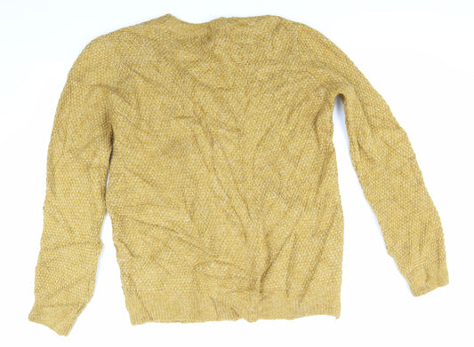 Falmer Mens Yellow Knit Pullover Jumper Size M