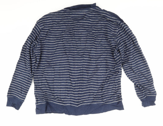 Sand Stone Womens Blue Striped Full Zip Jumper Size XL