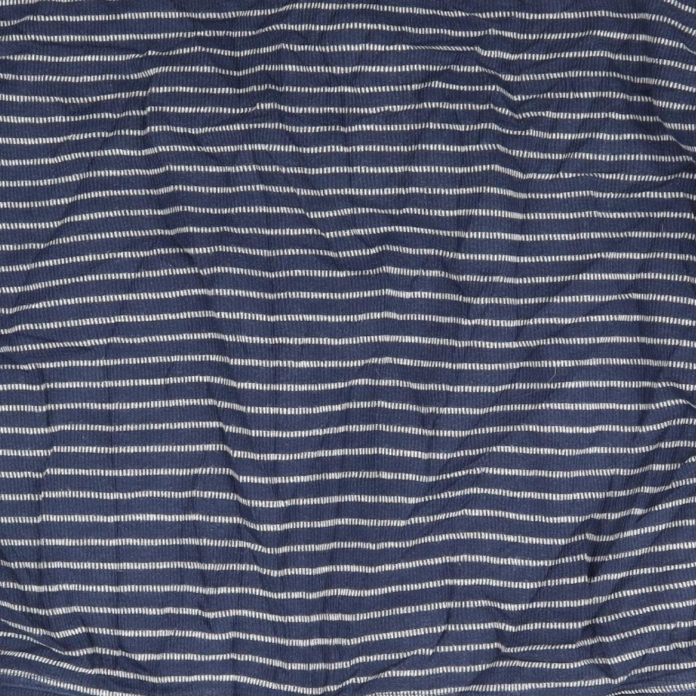 Brand and care label for Sand Stone women’s blue striped full zip jumper, size XL