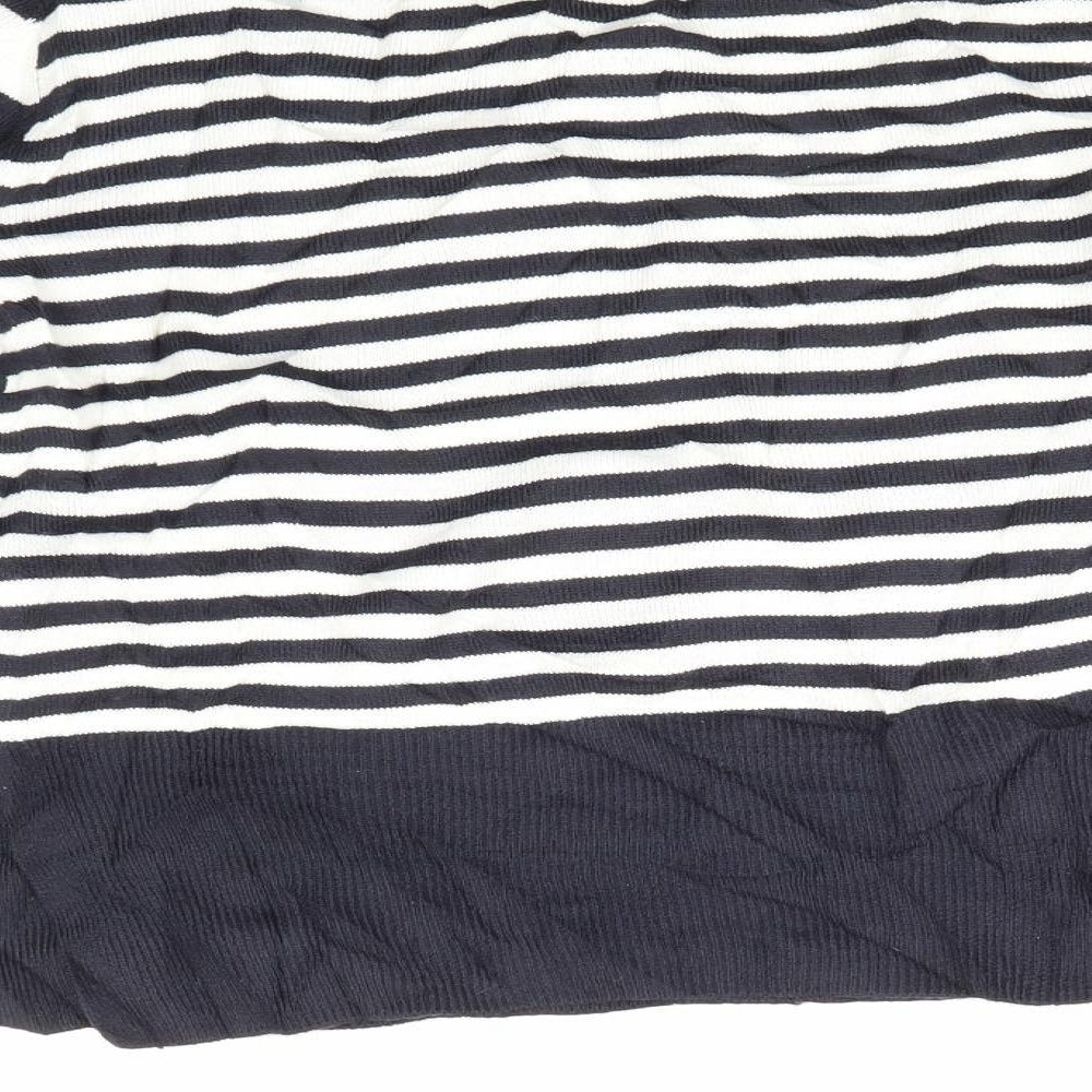 NEXT Womens White Striped Pullover Jumper Size XS