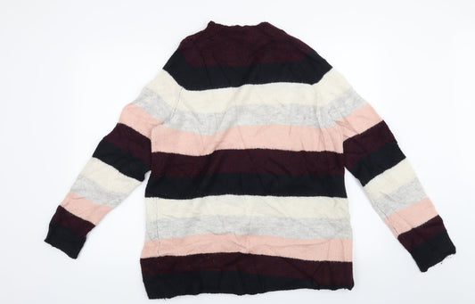 Dorothy Perkins Womens Pink Striped Pullover Jumper Size 14