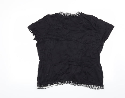 Per Una Womens Black Geometric Pullover Jumper Size 16