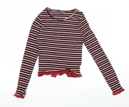 Primark Womens Black Striped Pullover Sweatshirt Size 6
