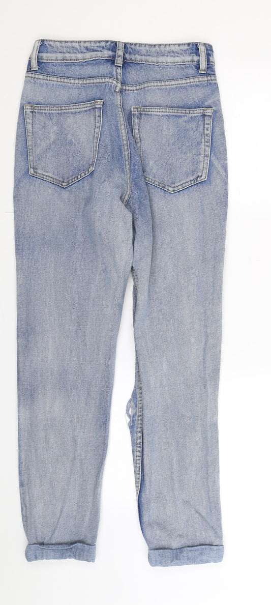 The Rockn Rev Womens Blue Denim Mom Jeans Size 8 L27 in