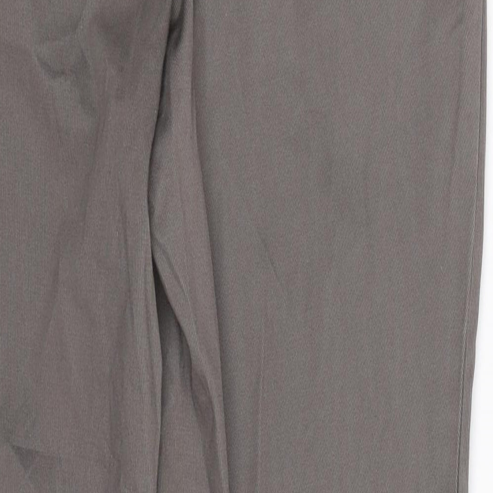 Brand and care label for Next women’s grey trousers, size UK 10, 27-inch leg