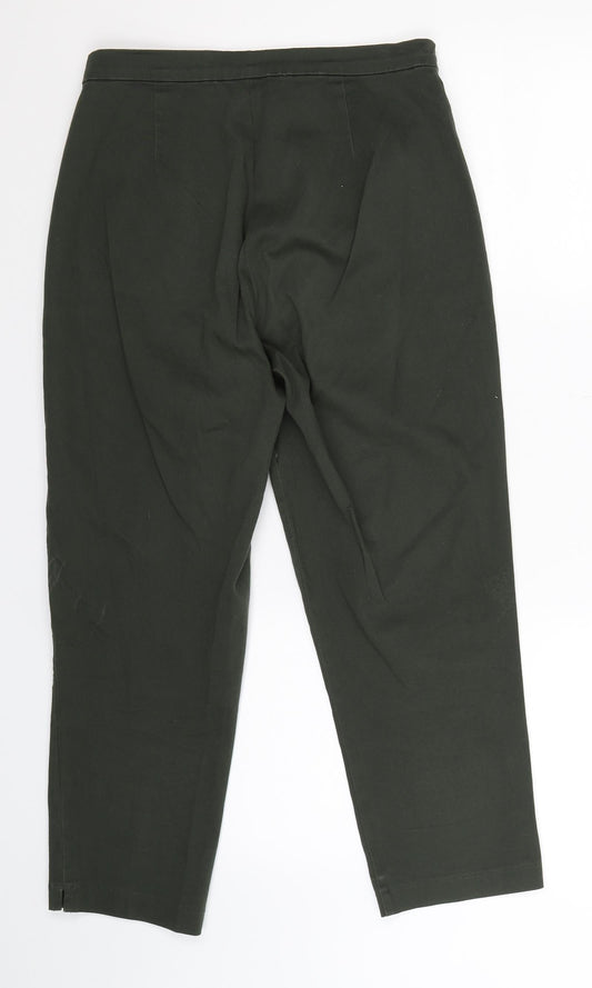 Casual Club Womens Green Cropped Trousers Size 28 in L24 in