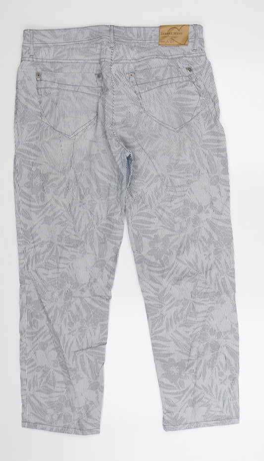 ZERRES Womens Blue Striped Trousers Size 32 in L32 in