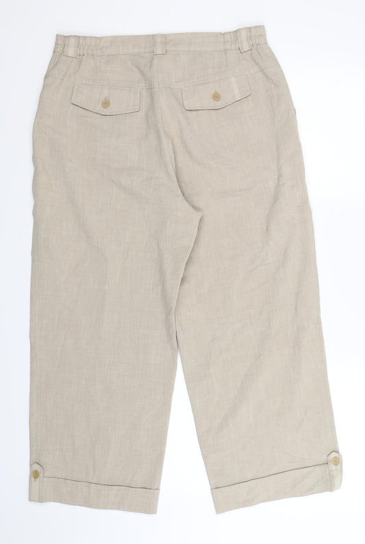 Brandtex Womens Beige Trousers Size 16 L25 in