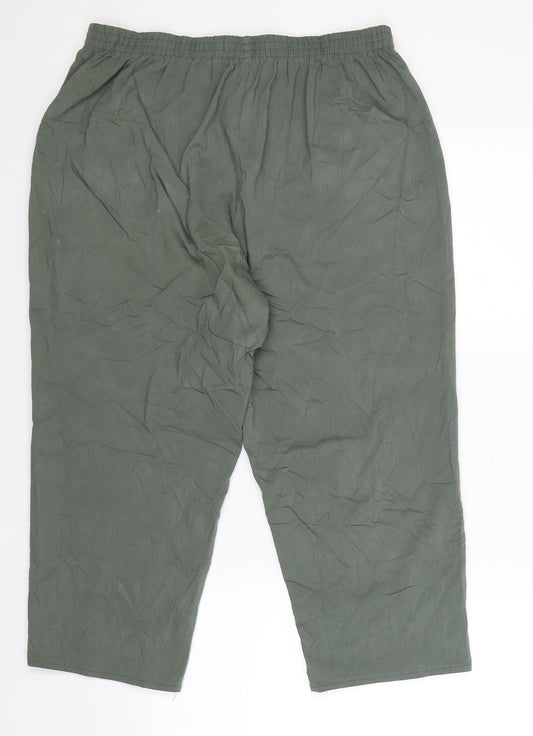 VY Womens Green Cropped Trousers Size 34 in L21 in