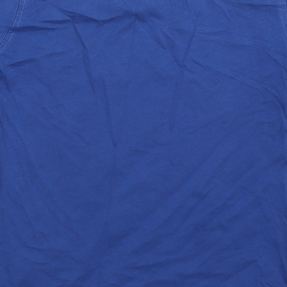 Brand and care label for Next boys’ blue basic t-shirt, size 5, years