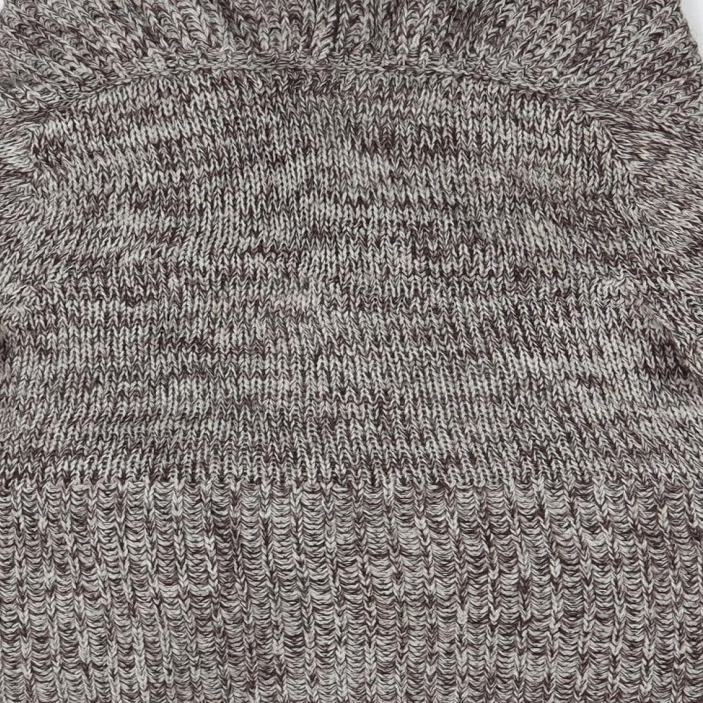 Brand and care label for United Nations women’s brown cardigan jumper, size S