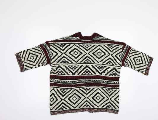 915 Girls Multicoloured Geometric Cardigan Jumper Size 10-11 Years