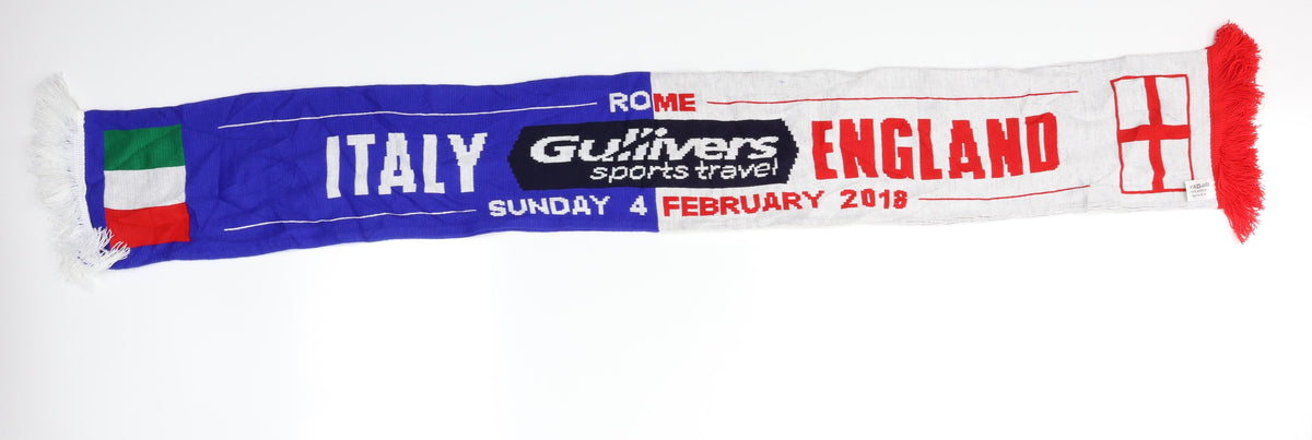 Front view of Italy vs England Football Scarf 59 in 8 in - Football