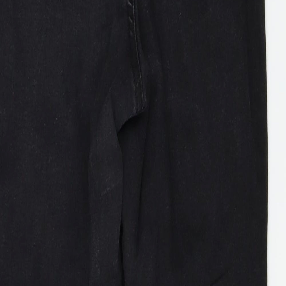 Brand and care label for Denim co women’s black denim skinny jeans, size UK 16, 26-inch leg