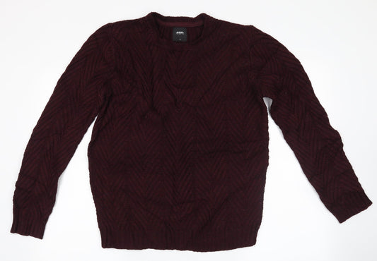burton menswear Mens Red Pullover Jumper Size S