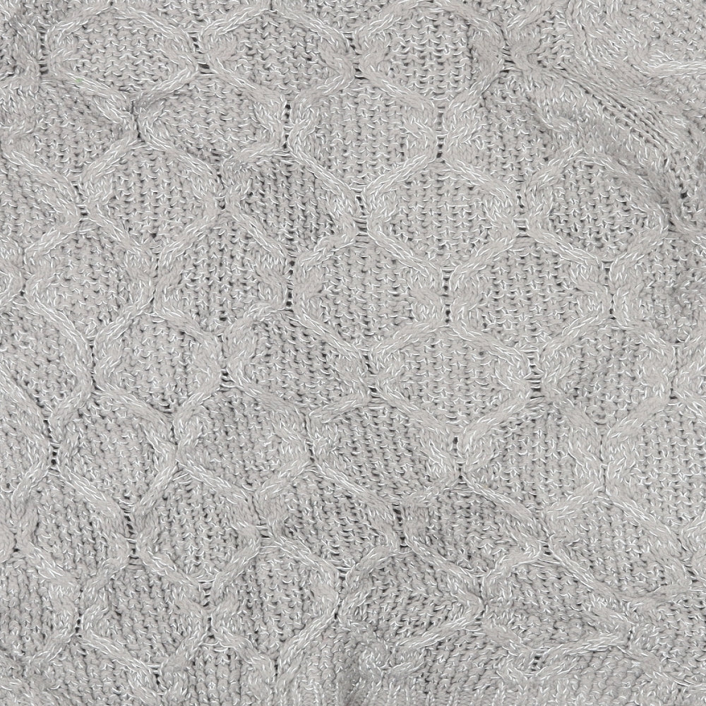 Brand and care label for Marks & Spencer women’s grey jumper, size UK 10