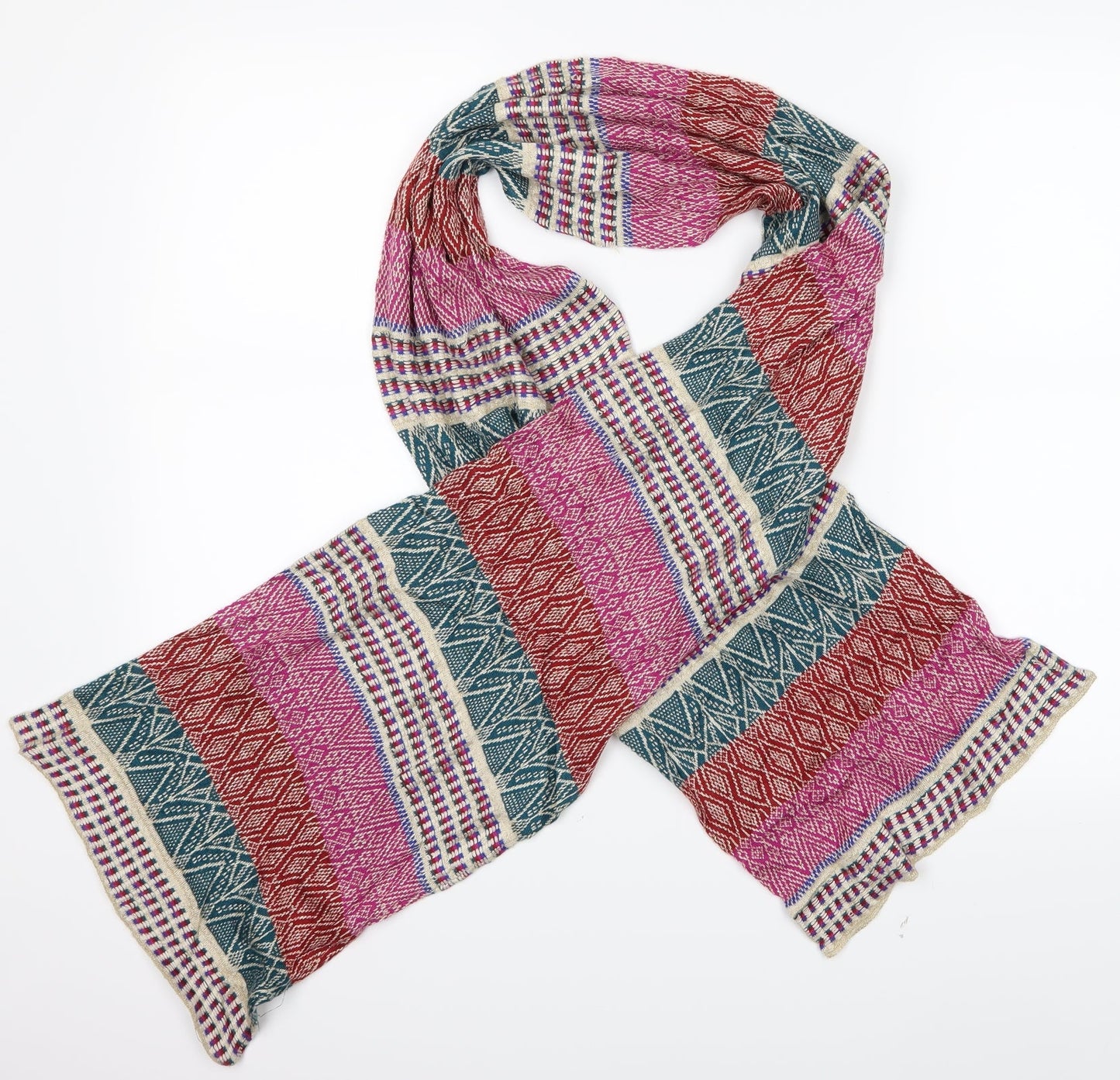 Front view of Pre Worn women’s red scarf