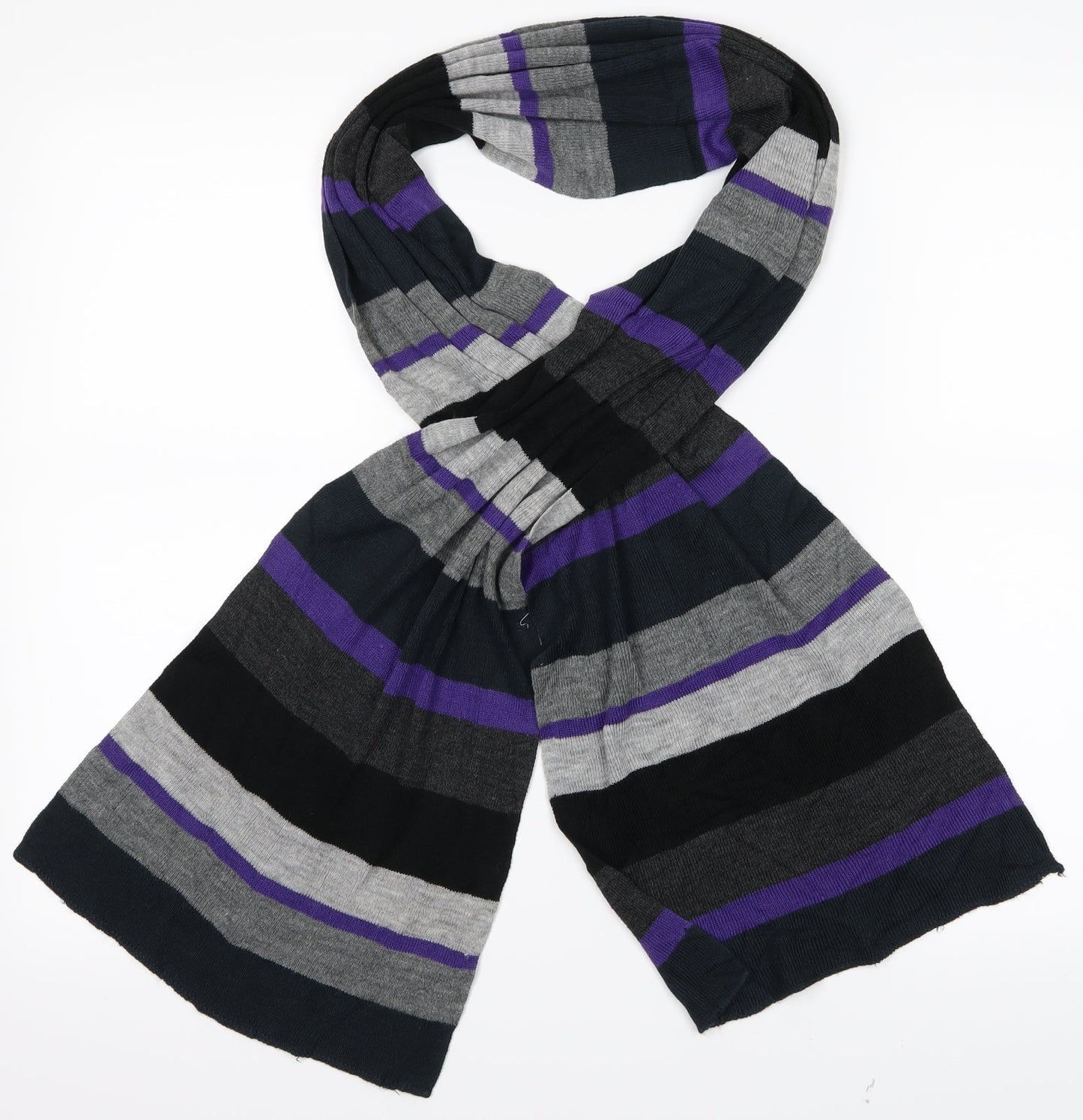 Pre Worn Womens Purple Striped Scarf