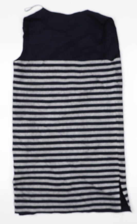 M&S Womens Blue Striped Vest Jumper Size S