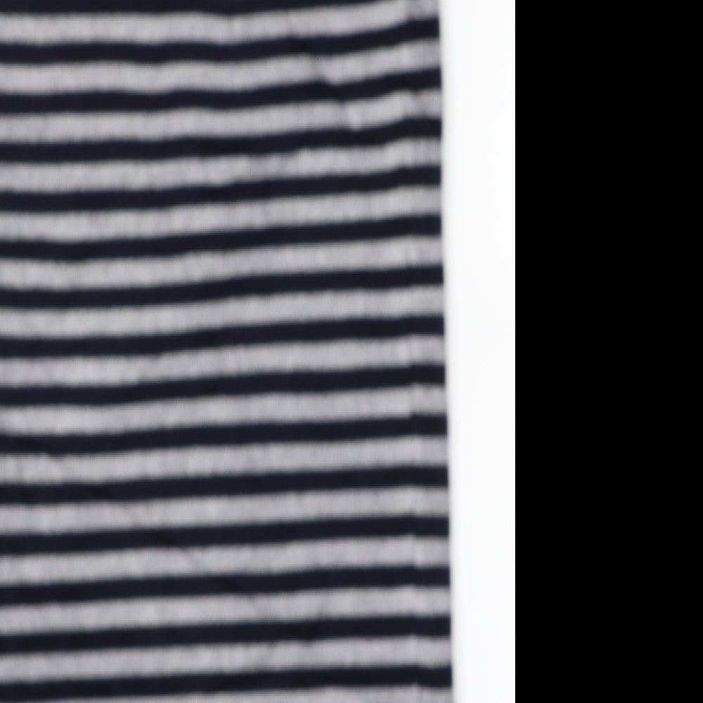 M&S Womens Blue Striped Vest Jumper Size S