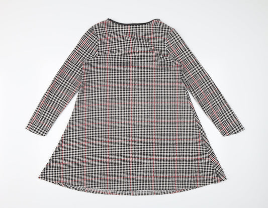 River Island Womens Black Houndstooth A-Line Size 10