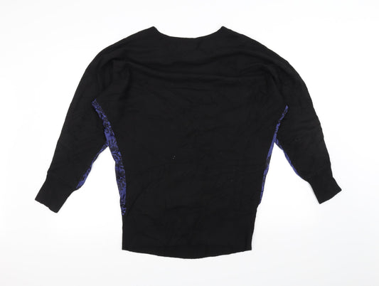 Seraphine Womens Black Basic T-Shirt Size 8