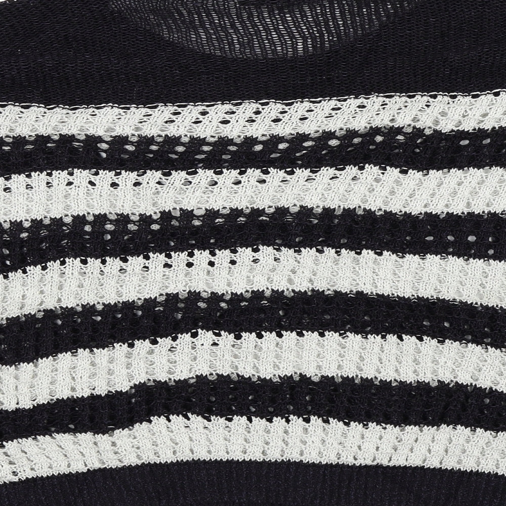 Brand and care label for Wallis women’s blue striped jumper, size M